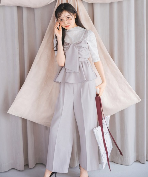 WILLSELECTION(ウィルセレクション)の「ベルト付きタックワイドパンツ(その他パンツ・レディース・ラベンダー/ピンクベージュ/チャコールグレー・SMALL/MEDIUM)」の10枚目の写真