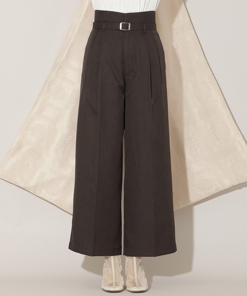 WILLSELECTION(ウィルセレクション)の「ベルト付きタックワイドパンツ(その他パンツ・レディース・ラベンダー/ピンクベージュ/チャコールグレー・SMALL/MEDIUM)」の5枚目の写真