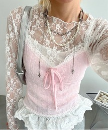 mul.（ムル）の「レースシースルートップス（Tシャツ/カットソー）」