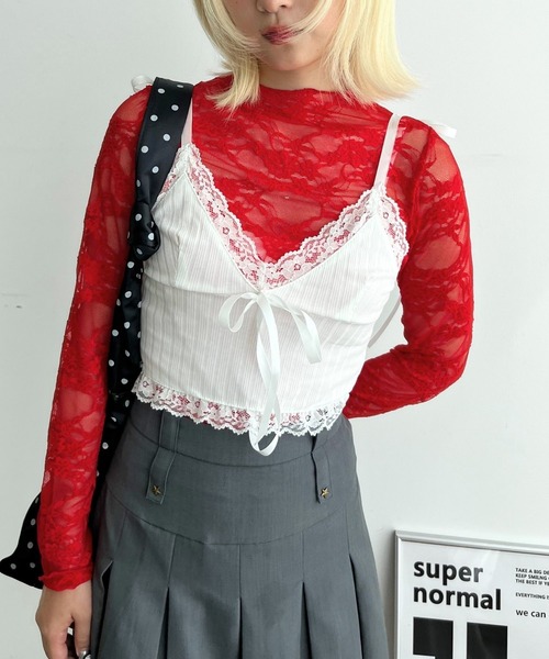 レースシースルートップス（Tシャツ/カットソー）｜mul.（ムル）の