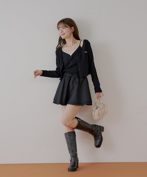 Chico(チコ)の「カシュクールレースキャミコンパクトカーディガンセット(カーディガン/ボレロ・レディース・ブラック/グレー/ピンク/ホワイト・FREE)」の14枚目の写真