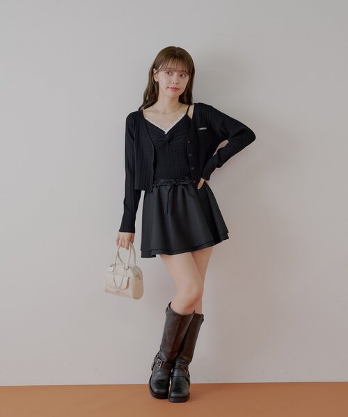 Chico(チコ)の「カシュクールレースキャミコンパクトカーディガンセット(カーディガン/ボレロ・レディース・ブラック/グレー/ピンク/ホワイト・FREE)」の17枚目の写真