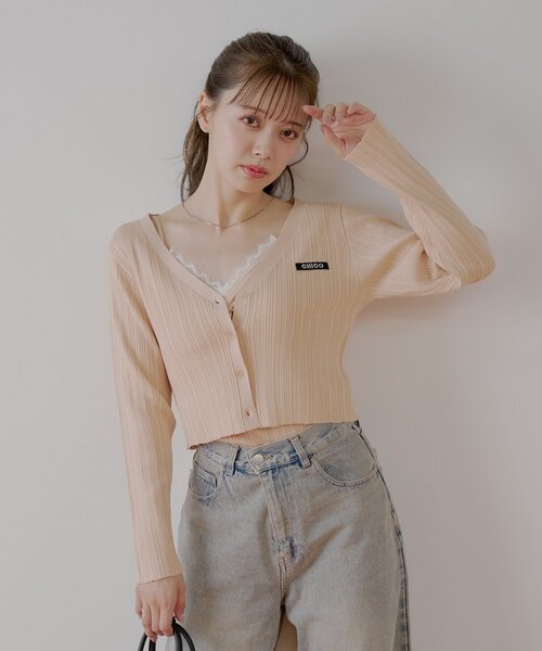 Chico(チコ)の「カシュクールレースキャミコンパクトカーディガンセット(カーディガン/ボレロ・レディース・ブラック/グレー/ピンク/ホワイト・FREE)」の20枚目の写真
