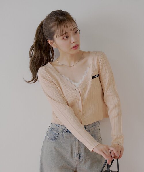 Chico(チコ)の「カシュクールレースキャミコンパクトカーディガンセット(カーディガン/ボレロ・レディース・ブラック/グレー/ピンク/ホワイト・FREE)」の22枚目の写真