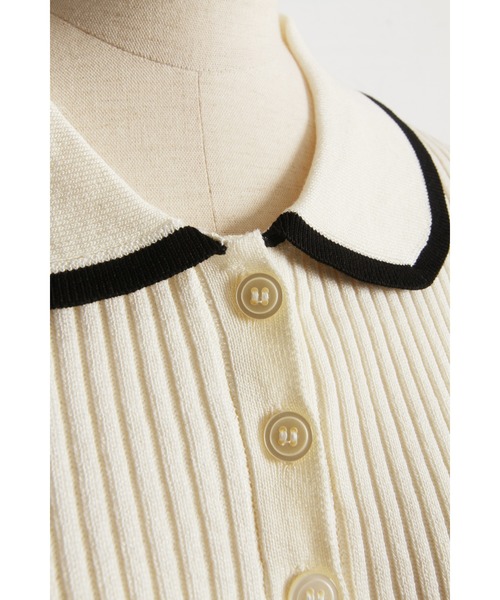 &. NOSTALGIA（アンドドットノスタルジア）の「【ZOZO限定】配色ニットポロ（ニット/セーター・レディース・ブラウン/アイボリー/ブラック/グレー・M）」の6枚目の写真