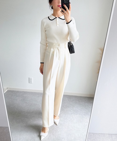 &. NOSTALGIA（アンドドットノスタルジア）の「【ZOZO限定】配色ニットポロ（ニット/セーター・レディース・ブラウン/アイボリー/ブラック/グレー・M）」の17枚目の写真