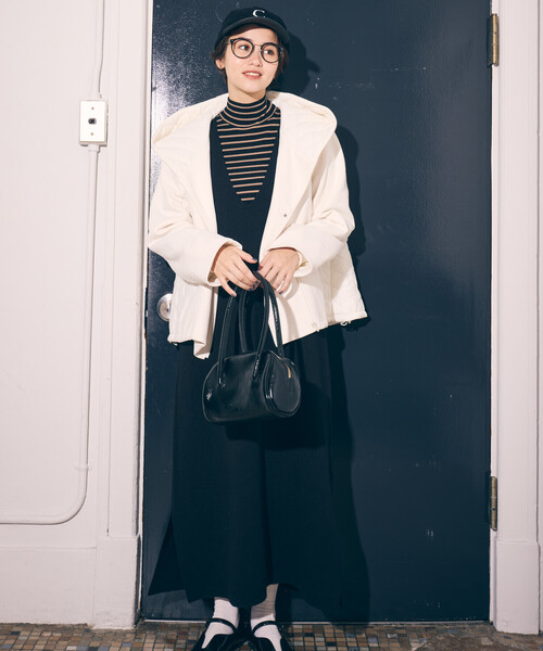 COMME CA ISM（コムサイズム）の「Ｖネック　ニットワンピース（ワンピース・レディース・ミックスグレー/ブラック・LARGE/MEDIUM）」の2枚目の写真