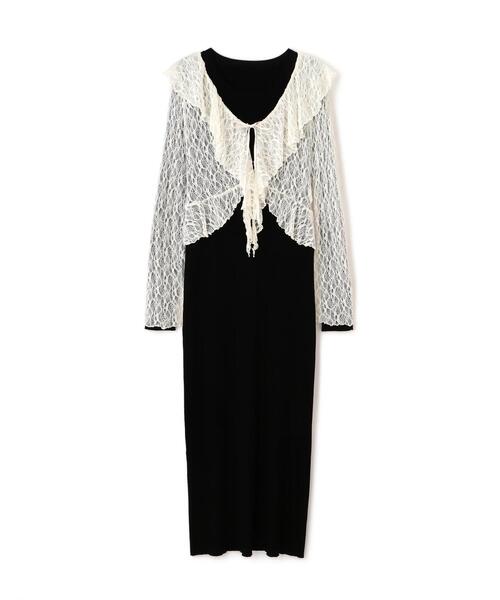 PROPORTION BODY DRESSING（プロポーションボディドレッシング）の「フリルレースセットニットワンピース / 1215240911（ワンピース・レディース・ブルー/ブラック・MEDIUM/P/S）」の20枚目の写真