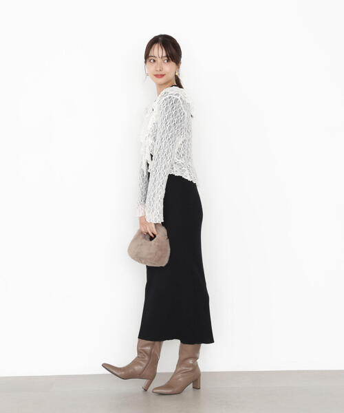 PROPORTION BODY DRESSING（プロポーションボディドレッシング）の「フリルレースセットニットワンピース / 1215240911（ワンピース・レディース・ブルー/ブラック・MEDIUM/P/S）」の19枚目の写真