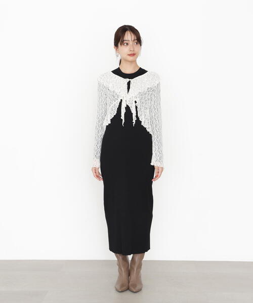 PROPORTION BODY DRESSING（プロポーションボディドレッシング）の「フリルレースセットニットワンピース / 1215240911（ワンピース・レディース・ブルー/ブラック・MEDIUM/P/S）」の13枚目の写真