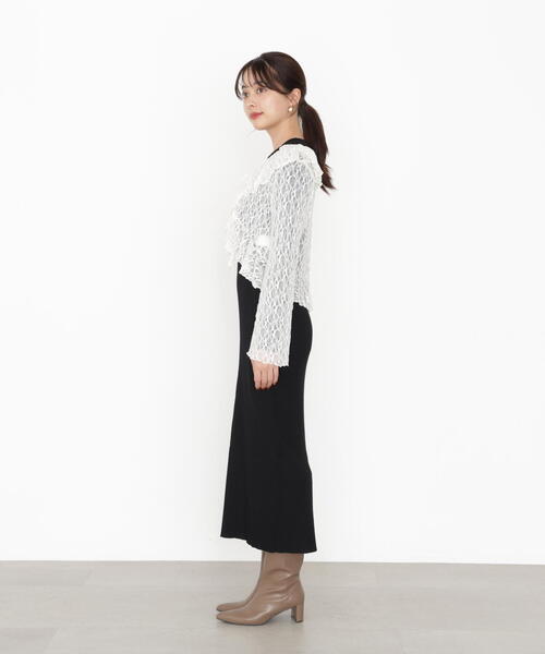 PROPORTION BODY DRESSING（プロポーションボディドレッシング）の「フリルレースセットニットワンピース / 1215240911（ワンピース・レディース・ブルー/ブラック・MEDIUM/P/S）」の12枚目の写真