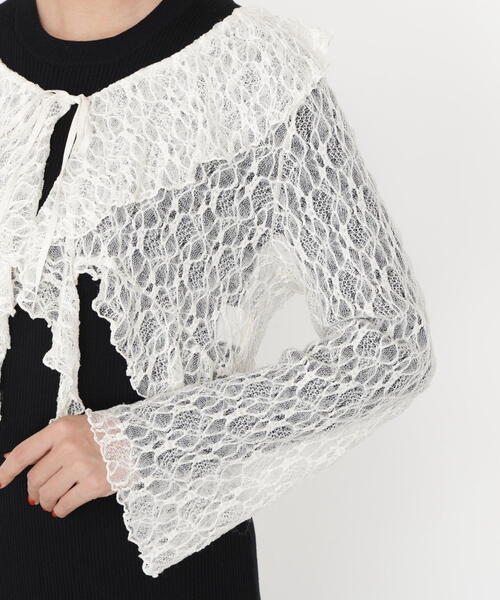 PROPORTION BODY DRESSING（プロポーションボディドレッシング）の「フリルレースセットニットワンピース / 1215240911（ワンピース・レディース・ブルー/ブラック・MEDIUM/P/S）」の9枚目の写真