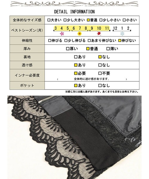 GOLDJAPAN（ゴールドジャパン）の「花柄レース異素材切り替えMA-1ブルゾン【大きいサイズ対応】（ブルゾン・レディース・ブラック・4L/5L/LL/3L）」の19枚目の写真