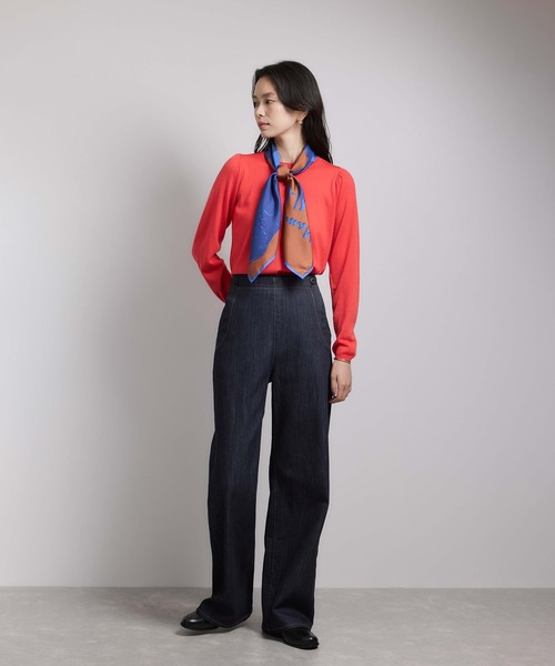 ROPE'（ロペ）の「袖ギャザークルーネックニットプルオーバー/イージーケア（ニット/セーター・レディース・ブラック/グレー/レッド/オフホワイト/ピンク系その他・FREE）」の9枚目の写真