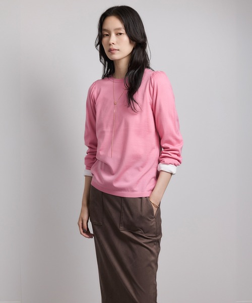 ROPE'（ロペ）の「袖ギャザークルーネックニットプルオーバー/イージーケア（ニット/セーター・レディース・ブラック/グレー/レッド/オフホワイト/ピンク系その他・FREE）」の14枚目の写真