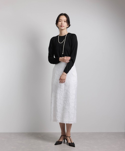 ROPE'（ロペ）の「袖ギャザークルーネックニットプルオーバー/イージーケア（ニット/セーター・レディース・ブラック/グレー/レッド/オフホワイト/ピンク系その他・FREE）」の16枚目の写真