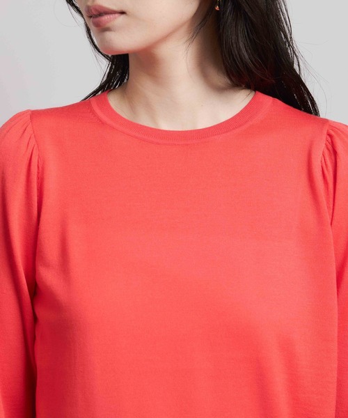 ROPE'（ロペ）の「袖ギャザークルーネックニットプルオーバー/イージーケア（ニット/セーター・レディース・ブラック/グレー/レッド/オフホワイト/ピンク系その他・FREE）」の22枚目の写真