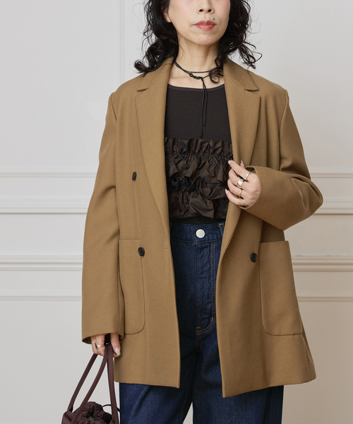 WEB限定】IENA LA BOUCLE 強撚サージテーラードジャケット（テーラード