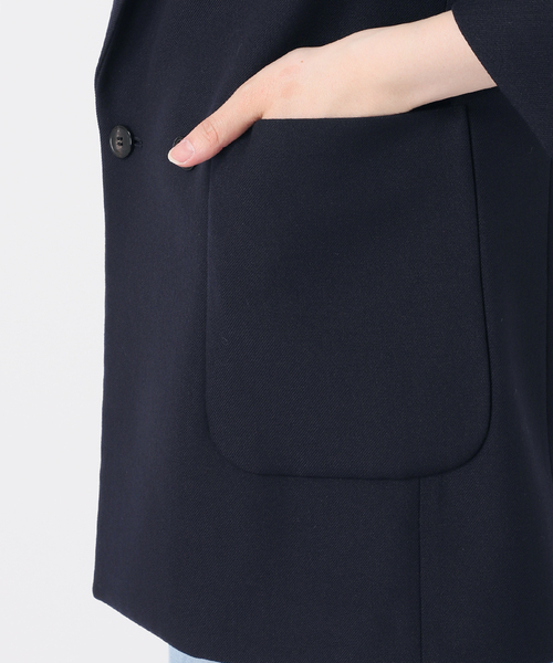IENA LA BOUCLE(イエナラブークル)の「【WEB限定】IENA LA BOUCLE 強撚サージテーラードジャケット(テーラードジャケット・レディース・ネイビー/キャメル・FREE)」の13枚目の写真