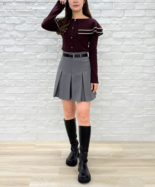 31 Sons de mode（トランテアン　ソン　ドゥ　モード）の「2025秋冬新作 ビッグカラー配色ニット（ニット/セーター・レディース・ブラック/ブラウン/オフホワイト・ﾌﾘ-）」の15枚目の写真