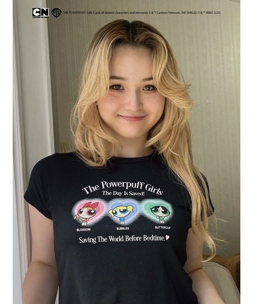 MORE self LOVE(モアセルフラブ)の「【THE POWERPUFF GIRLS】パジャマガールズTEE(Tシャツ/カットソー・レディース・ホワイト/ピンク/ブラック・FREE)」の2枚目の写真