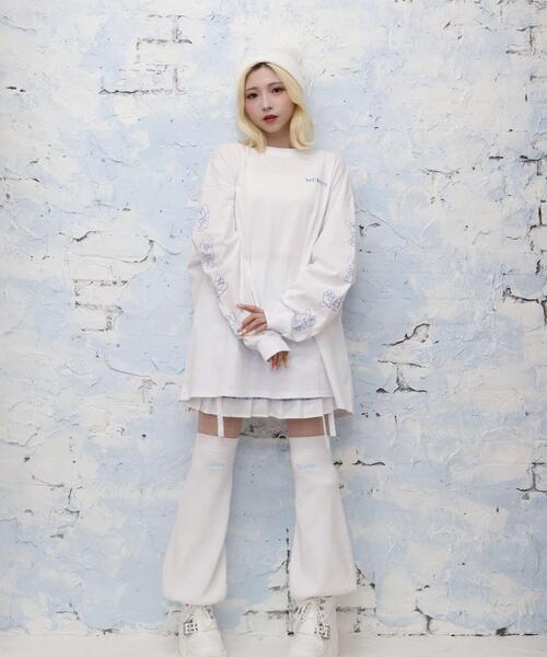 Whinny（ホワイニー）の「Whinny/転がり系闇うさロンT（Tシャツ/カットソー・レディース・サックスブルー/ブラック/ホワイト・FREE）」の8枚目の写真