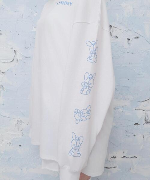 Whinny（ホワイニー）の「Whinny/転がり系闇うさロンT（Tシャツ/カットソー・レディース・サックスブルー/ブラック/ホワイト・FREE）」の10枚目の写真