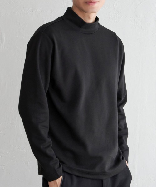 IKKA LOUNGE(イッカラウンジ)の「ポンチモックネックロンT(Tシャツ/カットソー・メンズ・ネイビー/ブラック/グレー/ホワイト・XL/L/M/S)」の3枚目の写真