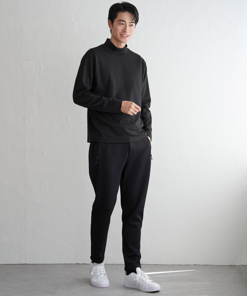 IKKA LOUNGE(イッカラウンジ)の「ポンチモックネックロンT(Tシャツ/カットソー・メンズ・ネイビー/ブラック/グレー/ホワイト・XL/L/M/S)」の7枚目の写真