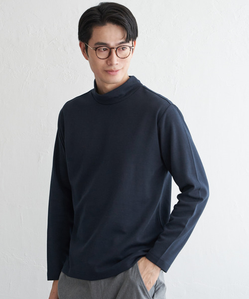 IKKA LOUNGE(イッカラウンジ)の「ポンチモックネックロンT(Tシャツ/カットソー・メンズ・ネイビー/ブラック/グレー/ホワイト・XL/L/M/S)」の13枚目の写真