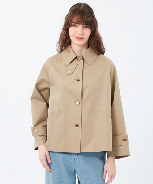 MACKINTOSH PHILOSOPHY（ﾏｯｷﾝﾄｯｼｭ ﾌｨﾛｿﾌｨｰ）の「【WELBURY SHORT(ウェルベリーショート)】シャンブレーギャバジン（トレンチコート・レディース・ダークネイビー/ベージュ・38）」の2枚目の写真