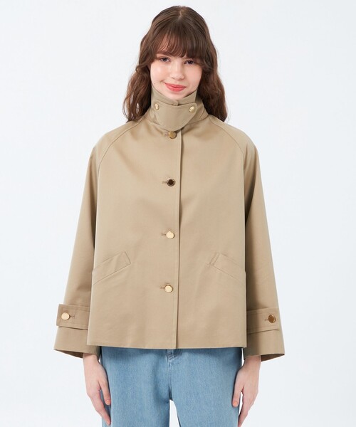 MACKINTOSH PHILOSOPHY（ﾏｯｷﾝﾄｯｼｭ ﾌｨﾛｿﾌｨｰ）の「【WELBURY SHORT(ウェルベリーショート)】シャンブレーギャバジン（トレンチコート・レディース・ダークネイビー/ベージュ・38）」の3枚目の写真