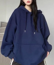 ソリッドカラー オーバーサイズ 長袖 スウェット パーカー