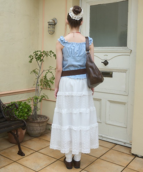 Birthday room(バースデイルーム)の「コットンレースティアードスカート/cotton lace tiered skirt(スカート・レディース・ホワイト・FREE)」の4枚目の写真