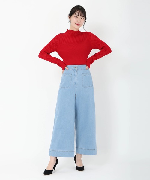 STRAWBERRY-FIELDS（ストロベリーフィールズ）の「【雑誌掲載アイテム】シェルストレッチ_袖口スリットリブニット（ニット/セーター・レディース・ブラック/レッド/オフホワイト/マスタード/ブラウン/ピンク系/ミント/キャメル/ライトピンク/ホワイト×ブラック・2）」の19枚目の写真