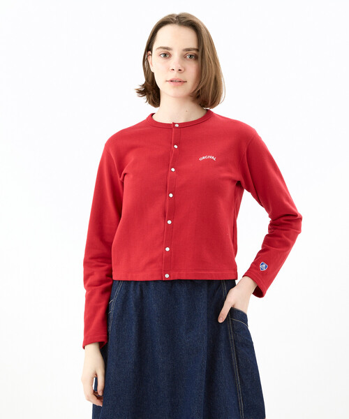 ORCIVAL | コットン裏毛 クルーネックカーディガン WOMEN