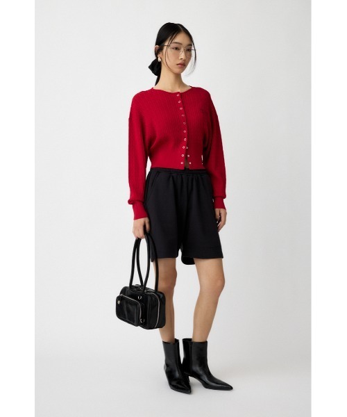 MOUSSY（マウジー）の「EMBROIDERY SWEAT ショーツ（スウェットパンツ・レディース・杢グレー/ブラウン/ライトブラック・FREE）」の14枚目の写真