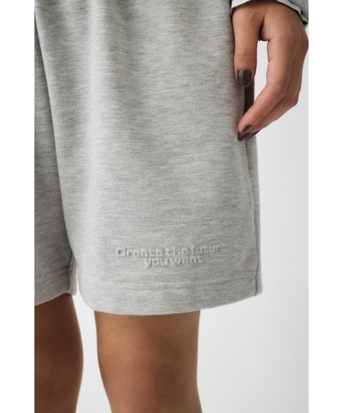 MOUSSY（マウジー）の「EMBROIDERY SWEAT ショーツ（スウェットパンツ・レディース・杢グレー/ブラウン/ライトブラック・FREE）」の7枚目の写真