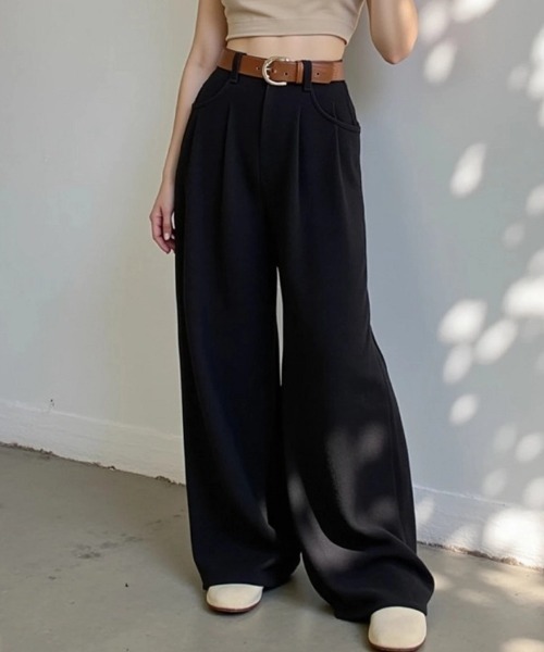 cammie（キャミー）の「ハイウエストコーデュロイストレートパンツ（その他パンツ・レディース・アイボリー/ブラック/ベージュ・M/L）」の10枚目の写真