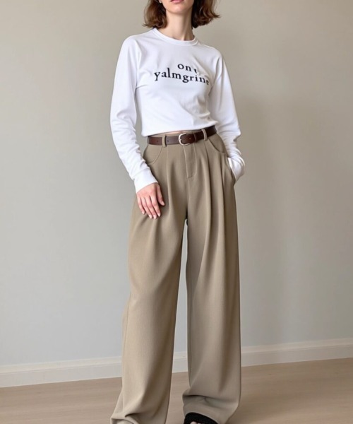 cammie（キャミー）の「ハイウエストコーデュロイストレートパンツ（その他パンツ・レディース・アイボリー/ブラック/ベージュ・M/L）」の16枚目の写真
