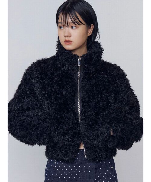 EMODA ブルゾンのみ EMODA エモダ ヴィンテージ ライク オーバー ブルゾン フェイクレザー