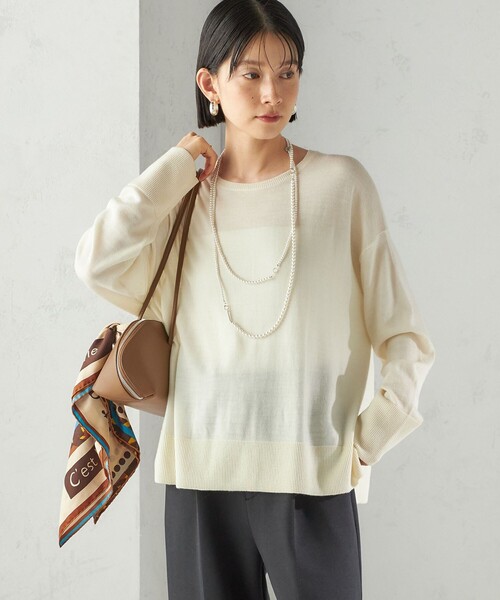 in mood(インムード)の「in mood:マルチ ガラス パール ネックレス(ネックレス・レディース・オフホワイト・ONE SIZE)」の2枚目の写真