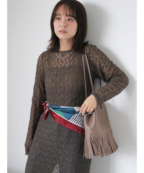 ehka sopo（エヘカソポ）の「カットレースワンピース（ワンピース・レディース・グレー/キナリ/モカ・F）」の4枚目の写真