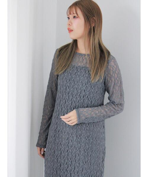 ehka sopo（エヘカソポ）の「カットレースワンピース（ワンピース・レディース・グレー/キナリ/モカ・F）」の13枚目の写真
