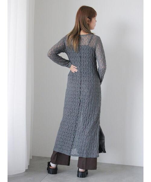 ehka sopo（エヘカソポ）の「カットレースワンピース（ワンピース・レディース・グレー/キナリ/モカ・F）」の20枚目の写真