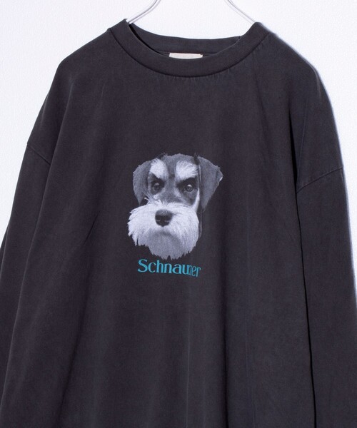 GLOSTER(グロスター)の「【人気シリーズ】【DOG&CAT】犬猫ピグメント クルーネックロンT(Tシャツ/カットソー・メンズ・ブラック系その他4/ブラック系その他6/ブラック系その他/ブラック系その他3/ブラック系その他5/ブラック系その他2・M/L/S)」の1枚目の写真