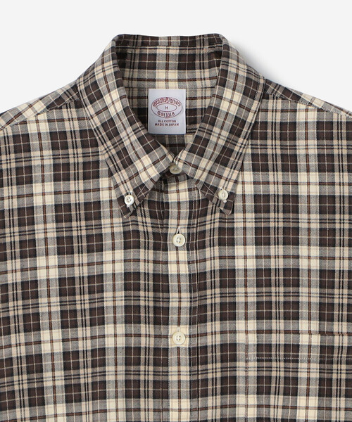NAME. ネーム COTTON PLAID B.D. COLLAR HALF SLEEVE SHIRT コットン ボタンダウン シャツ 2019 新作 セール】Brooks Brothers |〈別注〉コットンフランネル ポロカラー