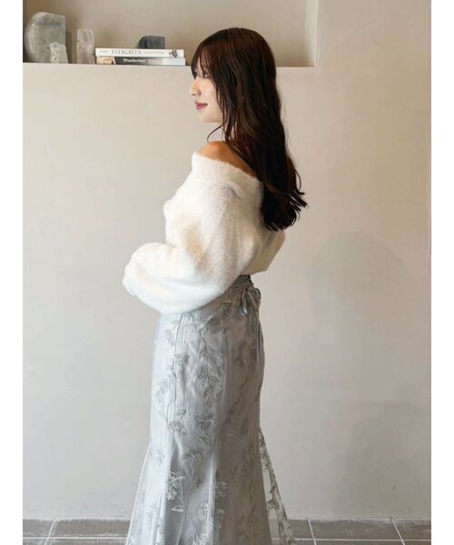 MERCURYDUO(マーキュリーデュオ)の「エンブロイダリーマーメイドスカート(スカート・レディース・オフホワイト/ラベンダー/カーキ・SMALL/MEDIUM)」の14枚目の写真