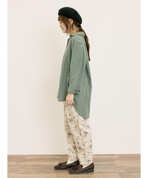 Samansa Mos2（サマンサ モスモス）の「後ろ釦スキッパーチュニック（チュニック・レディース・ベージュ/パープル/イエロー/グリーン/チャコールグレー・F）」の8枚目の写真