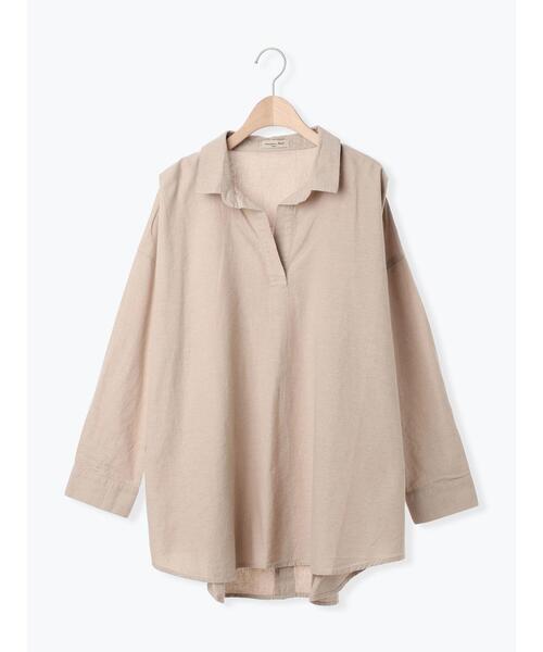 Samansa Mos2（サマンサ モスモス）の「後ろ釦スキッパーチュニック（チュニック・レディース・ベージュ/パープル/イエロー/グリーン/チャコールグレー・F）」の15枚目の写真